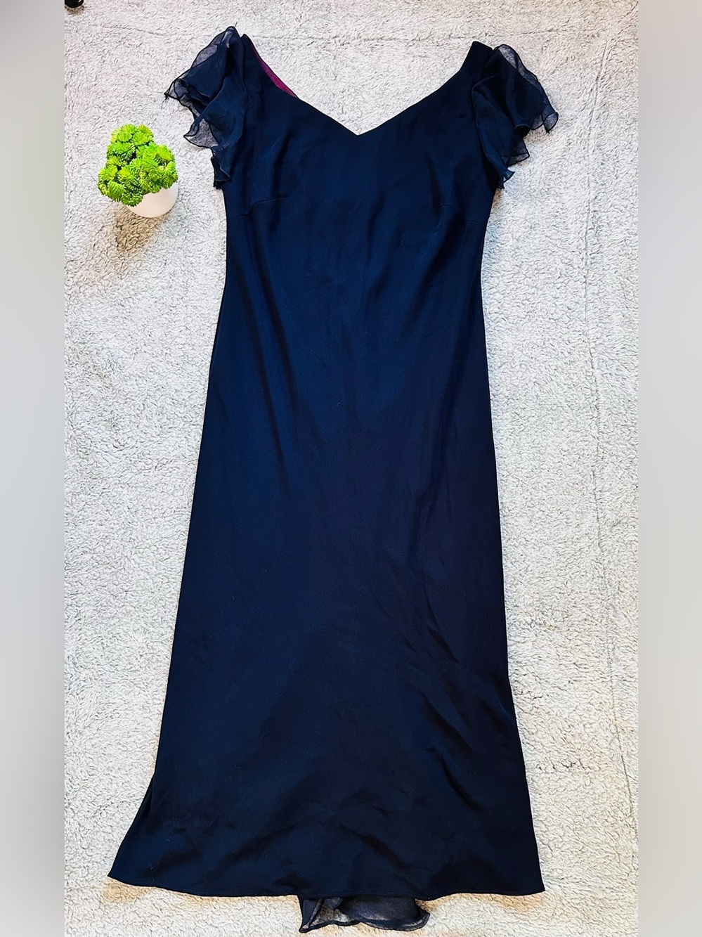 Dark Academia Midnight Navy Chiffon Maxi Dress✨Romantic Princess Core FormalGown